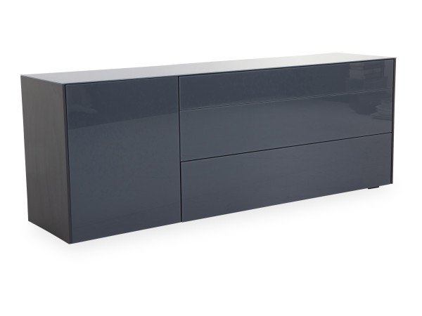 Lowboard HARPER MEREENIE in anthrazit aus Glas