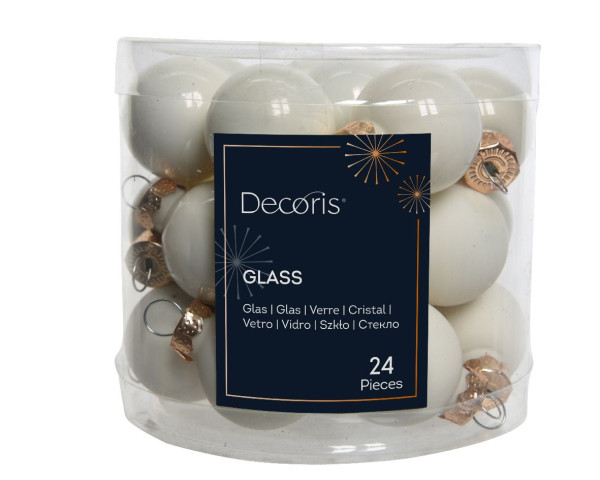 Weihnachtskugel-Box WOLLWEISS in wollweiss aus Glas