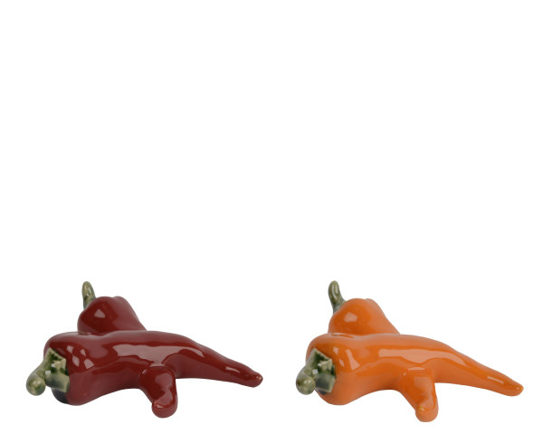 Deko-Spitzpaprika in mehrfarbig aus Porzellan
