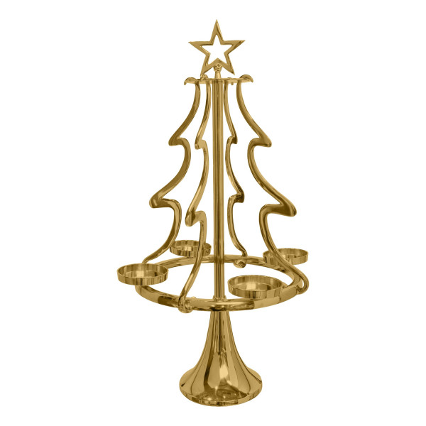 Kerzenhalter BAUM in goldfarben aus Metall