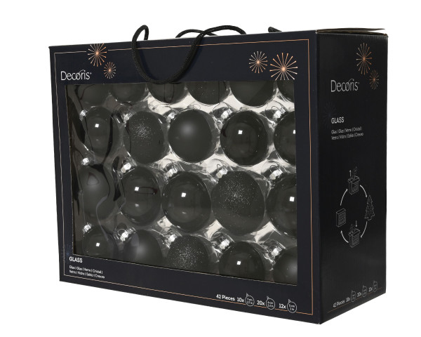 Weihnachtskugel-Box MAXI SCHWARZ in schwarz aus Glas