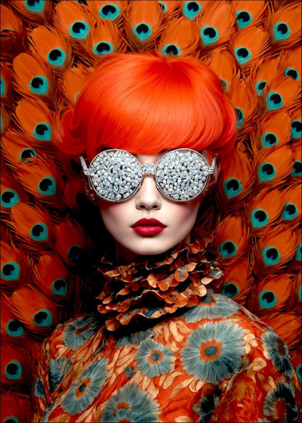 Aludibondbild BLING BLING LADY in mehrfarbig aus Metall