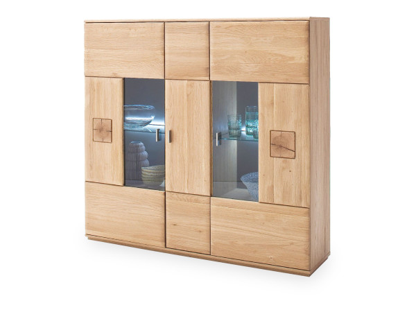 Highboard BOLOGNA in Eiche aus Teilmassiv