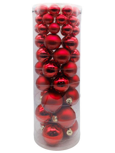 Weihnachtskugel-Box MERRY RED in rot aus Glas