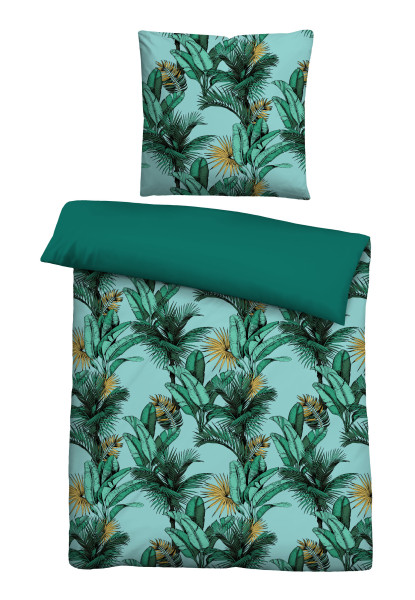 Bettwäsche Satin in blau aus Baumwolle