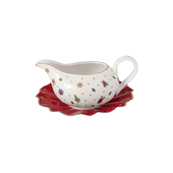 Sauciere mit Unterteil in mehrfarbig aus Bone China