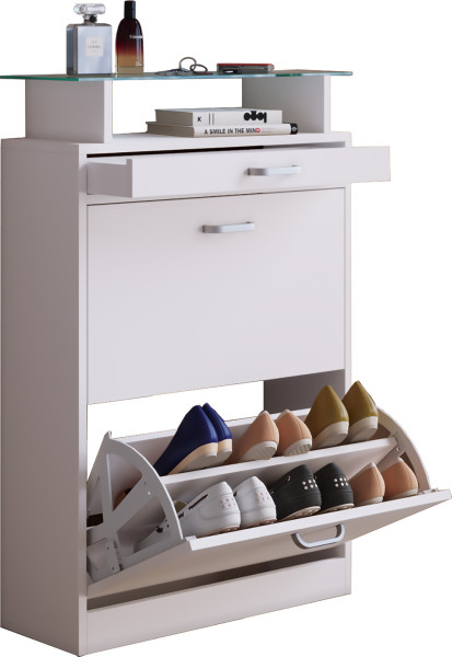 Schuhschrank SIPOS in  weiß aus Dekor