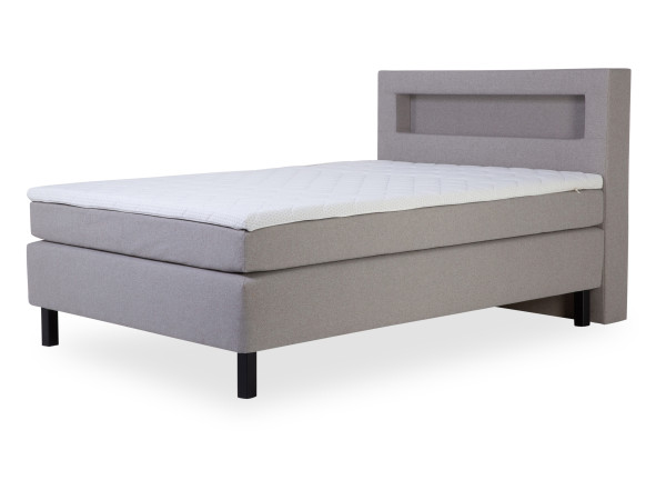 Boxspringbett HARPER SANYA in hellgrau aus Stoff