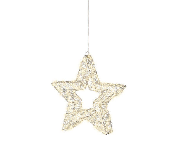 Weihnachtsstern LED in silberfarben aus Metall
