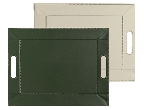 Tablett FREEFORM in OLIVE aus Kunstleder