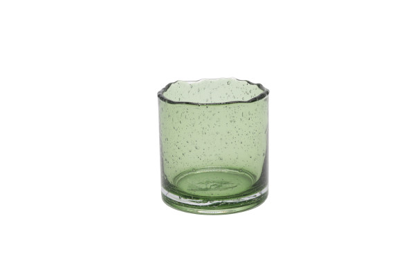 Teelichthalter HARVEY in grün aus Glas