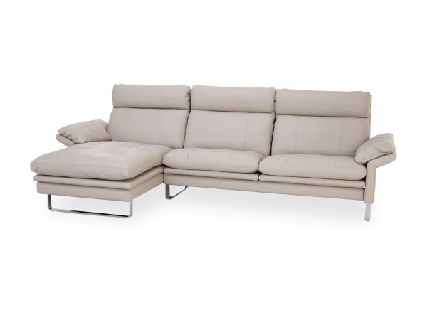 Polsterecke LUCCA 260 in creme aus Leder