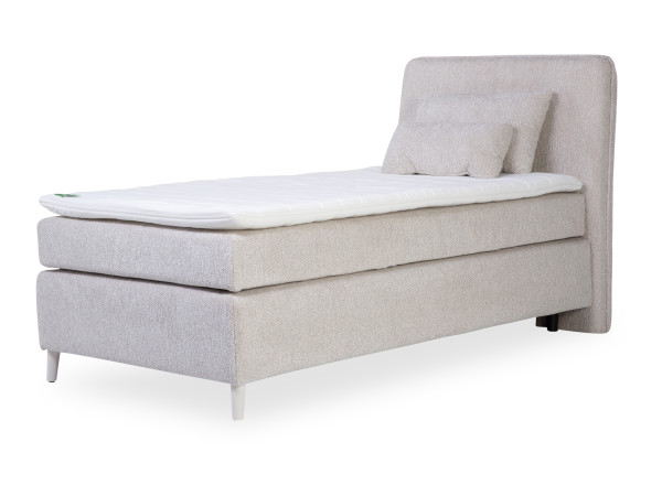 Boxspringbett HARPER JODAR in Greige aus Stoff