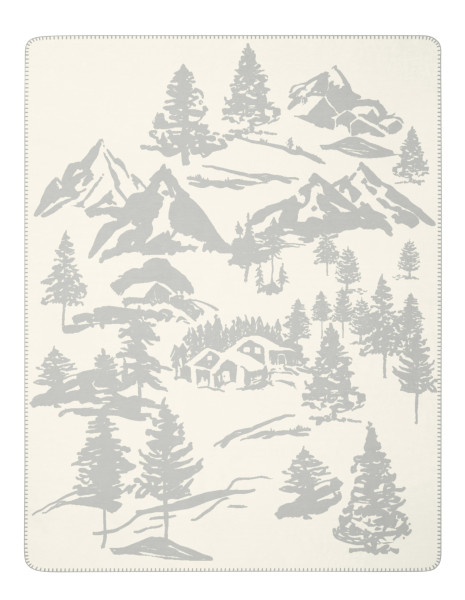 Wohndecke MOUNTAIN DREAMS in grau aus Mischgewebe