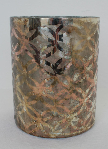 Teelichthalter FRENCH in goldfarben aus Glas