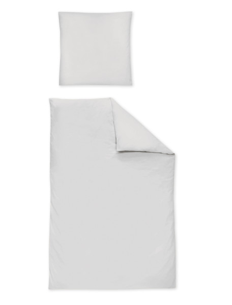 Bettwäsche PARIS Mako-Satin in grau aus Baumwolle