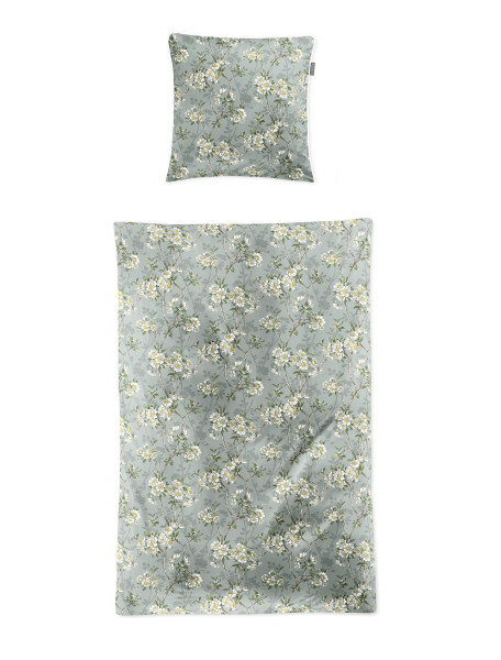 Bettwäsche TOKIO Satin in jade aus Baumwolle