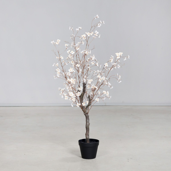 Kunstblume Blütenbaum in creme aus Kunststoff