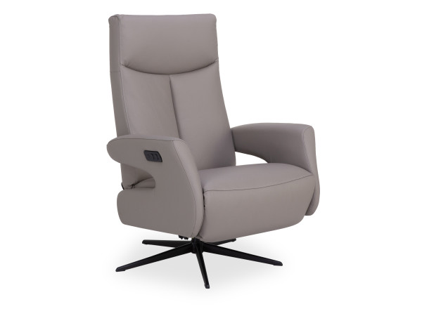 Relaxsessel HARPER KAVALA in Light Grey aus Leder