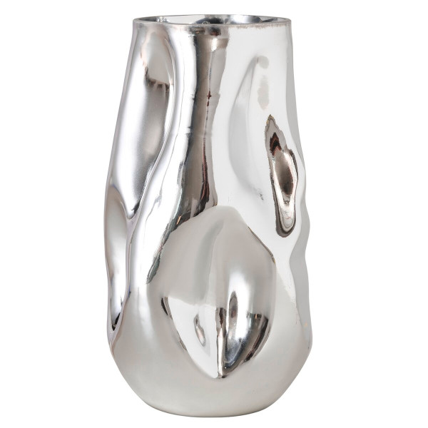 Vase LOJIN in silberfarben aus Glas