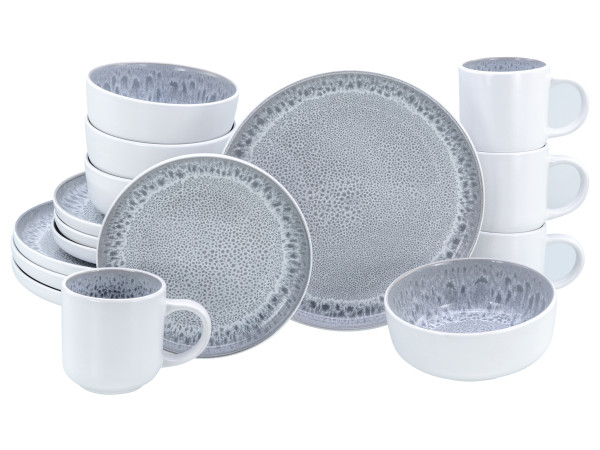 Kombiservice NORDIC FJORD in weiß aus Steinzeug