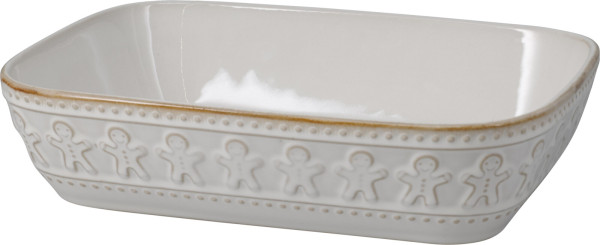 Auflaufform RELIEF in creme aus Steingut