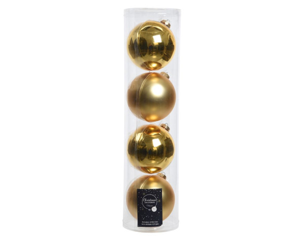 Weihnachtskugel-Box HELL GOLD in goldfarben aus Glas