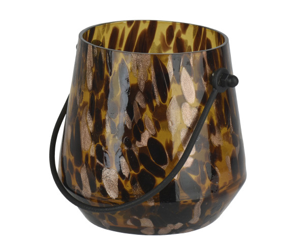 Teelichthalter in braun aus Glas