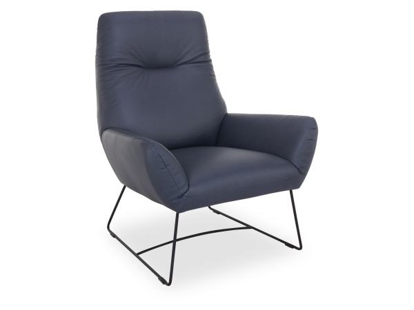 Sessel CALEB in navy aus Leder