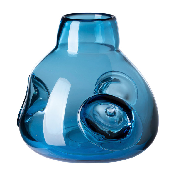 Vase JARVEN in blau aus Glas