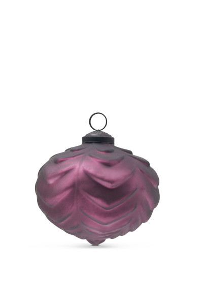Weihnachtskugel ZWIEBEL in aubergine aus Glas