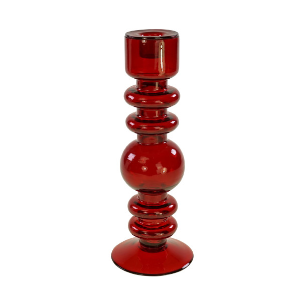 Kerzenhalter COMO in rot aus Glas