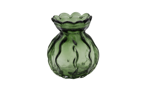 Kugelvase HARVEY in grün aus Glas