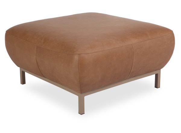 Hocker HARPER MANCEY in cognac aus Leder