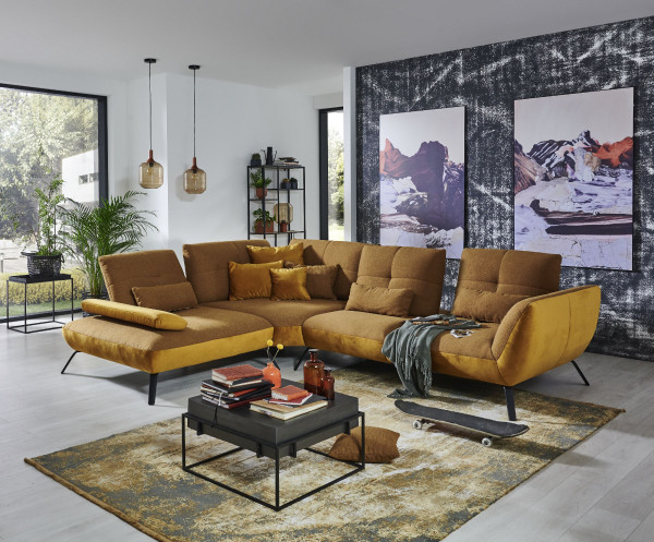 Polsterecke PARIS in Mustard aus Stoff