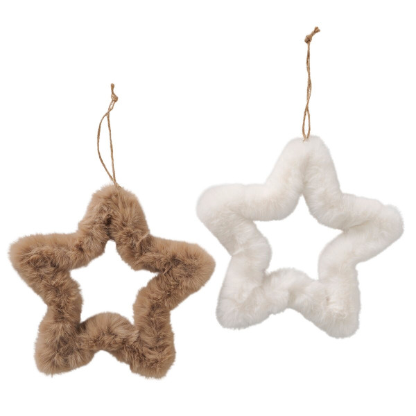 Christbaumschmuck Hänger Stern FURRY in mehrfarbig aus Materialmix