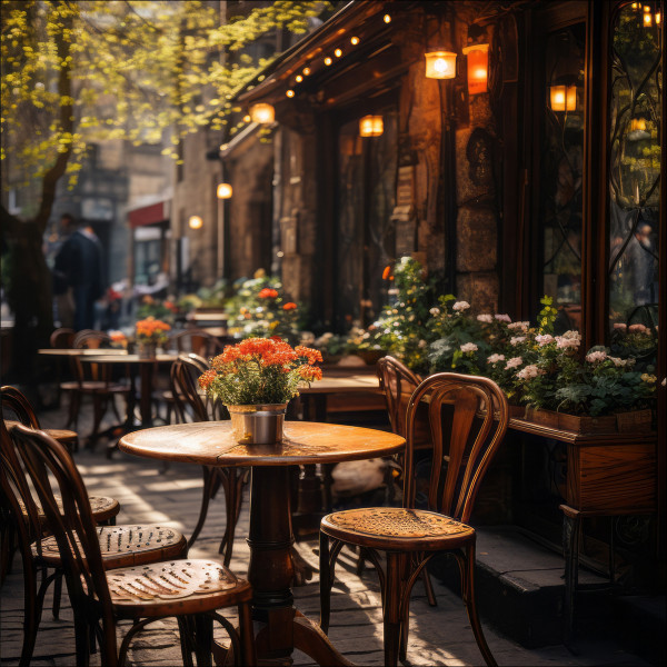 Glasbild LITTLE STREET CAFE II