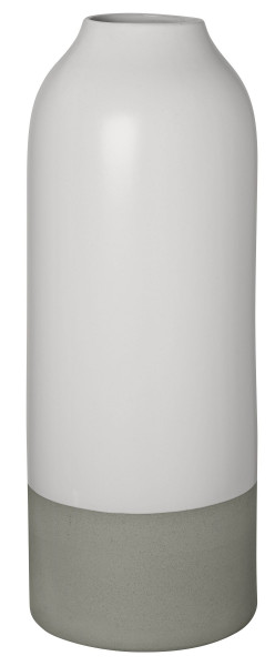 Vase weiß/grau matt