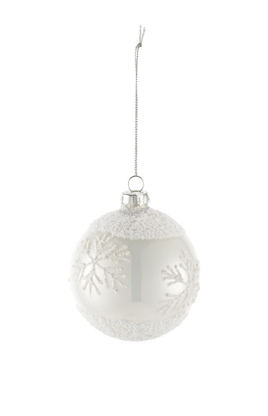 Weihnachtskugel in weiß aus Glas