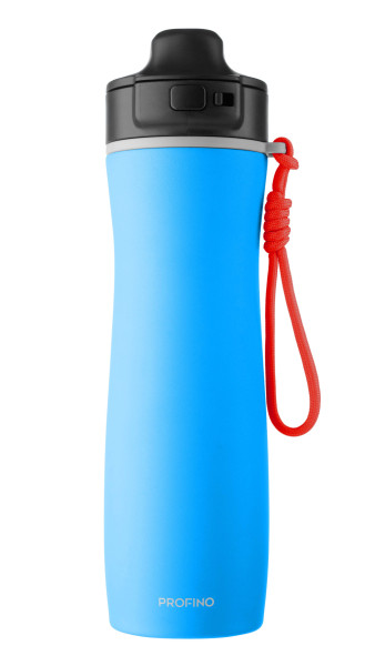 Trinkflasche PROFINO Active in blau aus Metall