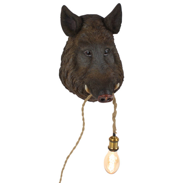 Wandleuchte WILLY in braun aus Polyresin