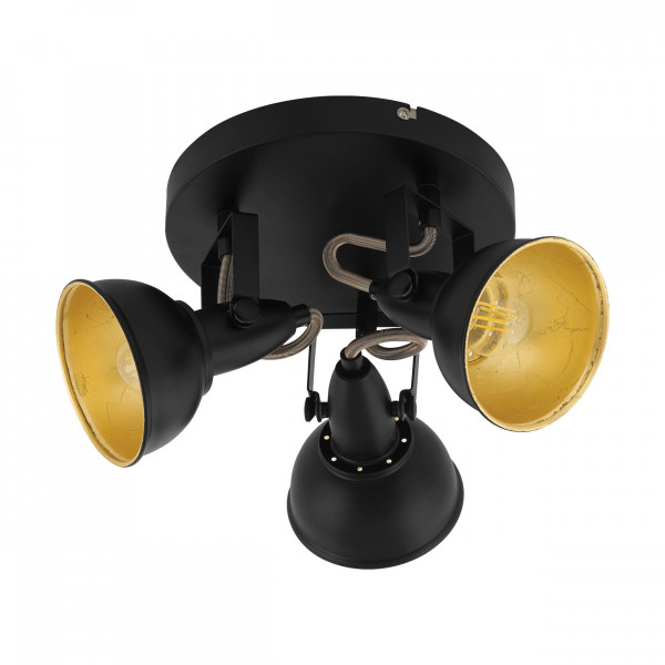 Wand-/Deckenspot THORNTON in schwarz aus Metall