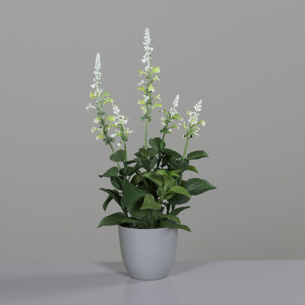 Kunstblume Salbei in creme aus Kunststoff