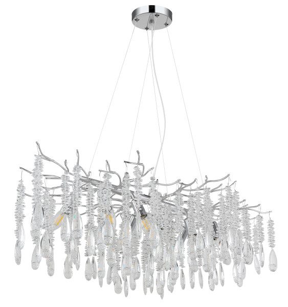 Kronleuchter KINGA in silberfarben aus Metall