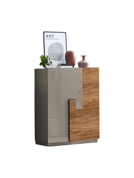 Highboard ZEFERINO COMO in Cappuccino aus Lack Hochglanz