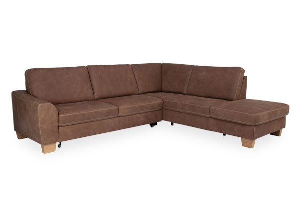 Polsterecke SYSTEMPOLSTER ZARA in hellbraun aus Leder