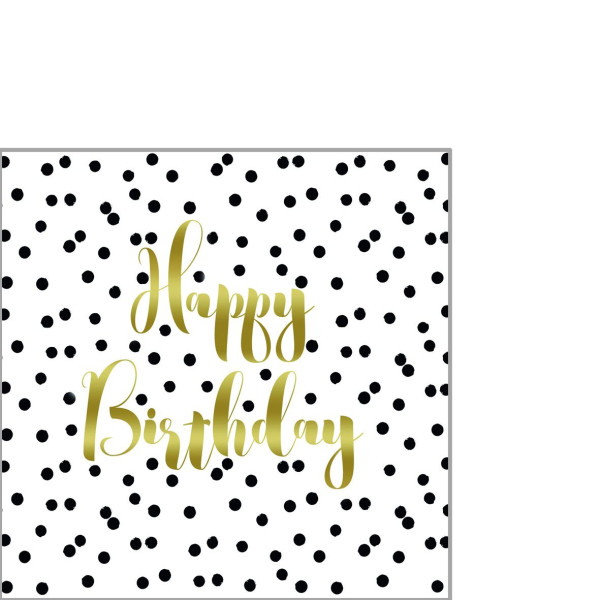 Servietten BIRTHDAY CONFETTI in weiß aus Papier