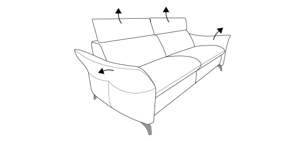 Sofa 3 Sitzer MAINSTADT in schwarz aus Leder