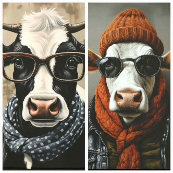 Bild COW MIT BRILLE in schwarz