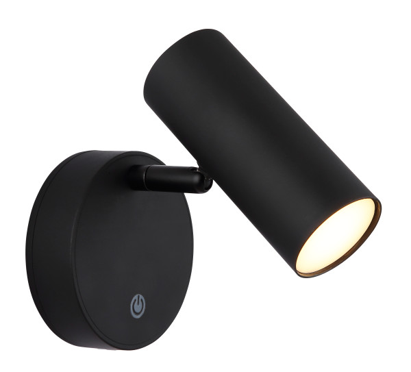 Wandspot ALLVI in schwarz aus Kunststoff